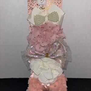 Danbar Global Girls Hair Clips Set 5pc Sparkle Shimmer Bows Flowers